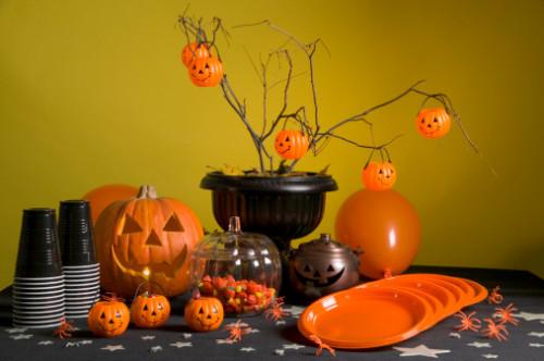 Halloween à thème Table Setting pour quatre personnes