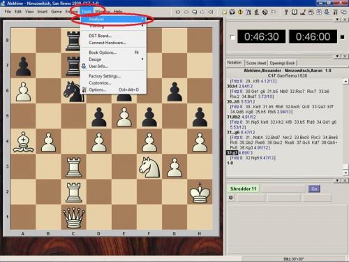 Comment Auto Analyser un jeu d'échecs dans Fritz